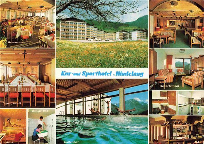 HINDELANG Oberallgaeu Kur und Sporthotel Hindelang Restaurant Tagungsraum Sauna