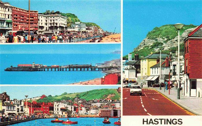 HASTINGS East Sussex UK Ortspartien Seebruecke Hafen