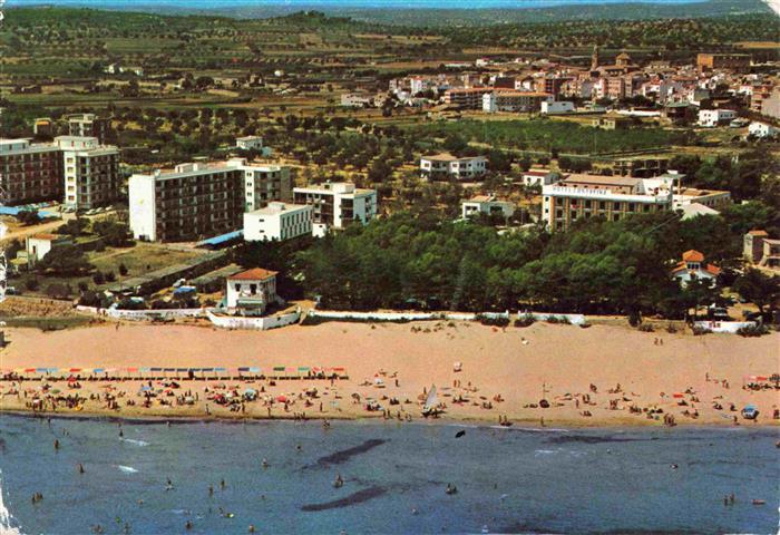 Torredembarra Tarragones ES Strand Fliegeraufnahme