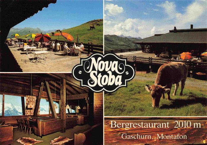 Gaschurn Vorarlberg Bergrestaurant Nova Stoba Terrasse Gastraum