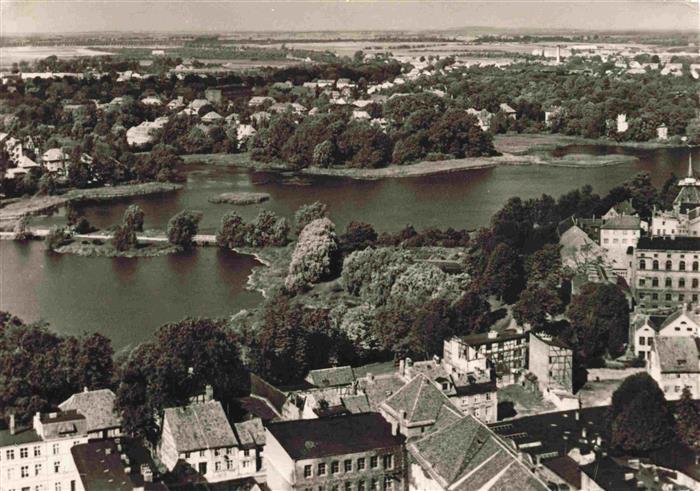 STRALSUND MVP Blick vom St Marienturm auf Knieperteich und Kniepervorstadt