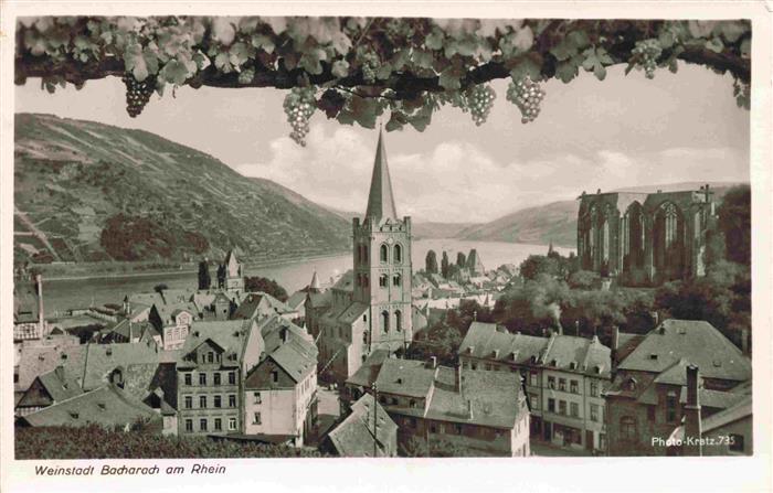 Bacharach Rhein Ortsansicht mit Kirche Wernerkapelle