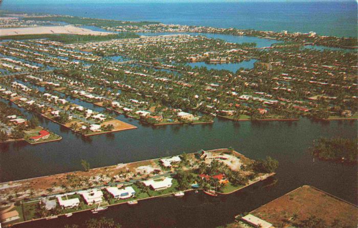 Fort Lauderdale Florida USA Airview of the many islands and waterways