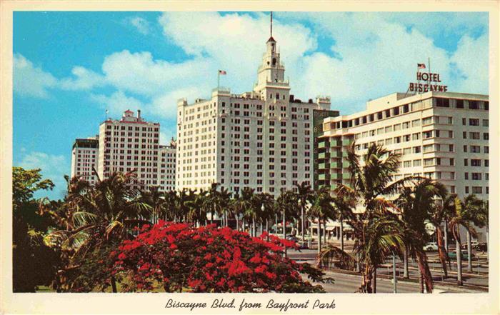 MIAMI Florida USA Biscayne Boulevard from Bayfront Park