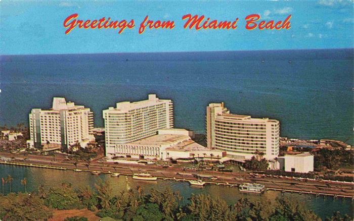 Miami Beach Fontaineblau and Eden Roc Hotels Fliegeraufnahme