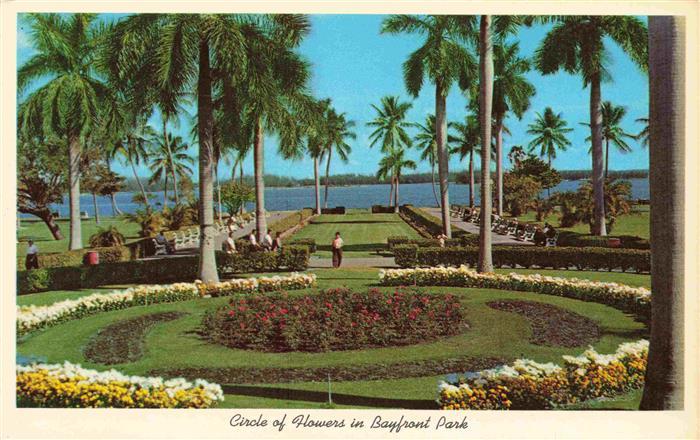 MIAMI Florida USA Circle of Flowers in Bayfront Park