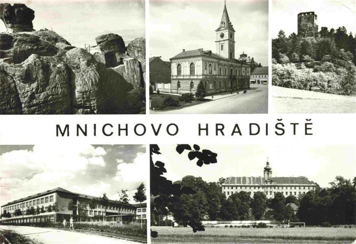 Mnichovo Hradiste Muenchengraetz CZ Teilansichten Ruine Kirche Felsen