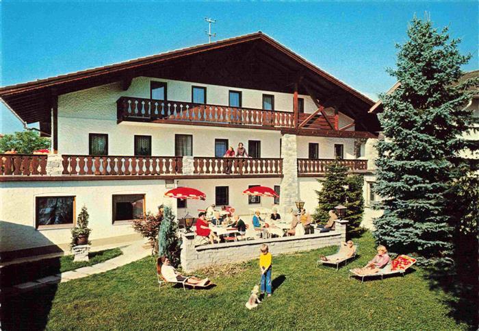 Hellmannsberg Waging See Gasthof Pension Schweizerhof Garten Terrasse