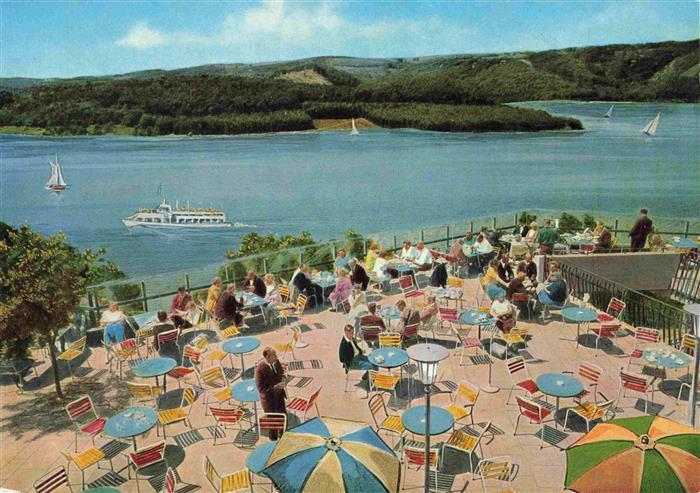 Schwammenauel Heimbach Seehof Restaurant Terrasse am groessten Stausee Deutschla