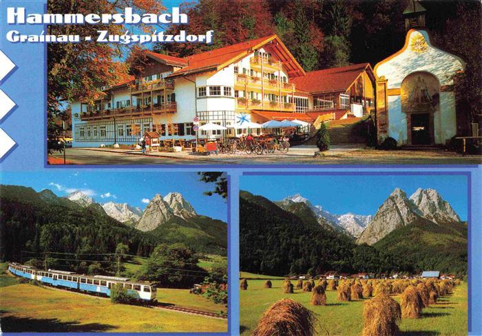 Hammersbach Grainau Garmisch Bayern Haus Hammersbach mit Kapelle Bayerische Zugs