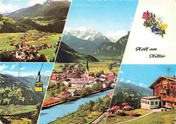 Zell am Ziller Tirol AT Panorama Seilbahn Fliegeraufnahme Gasthaus