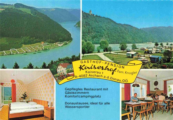 Aschach Donau Oberoesterreich AT Fliegeraufnahme Gasthof Pension Kaiserhof Gasts
