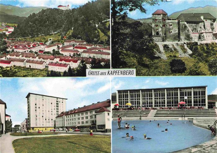 Kapfenberg Steiermark AT Fliegeraufnahme Burghotel Hochhaus Strandbad