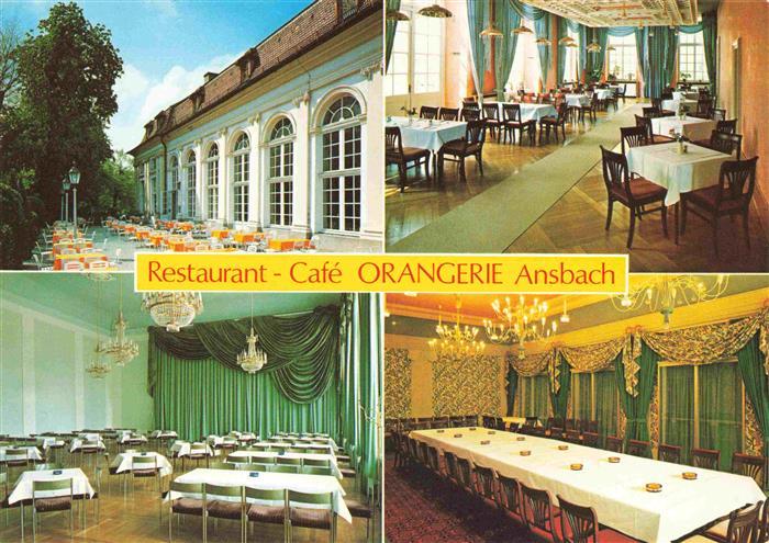 Ansbach Mittelfranken Restaurant Cafe Orangerie im Hofgarten Gastraeume Terrasse