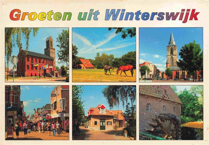 Winterswijk Gelderland NL Kirchen Pferdekoppel Fussgaengerzone Gaststaette Muehl