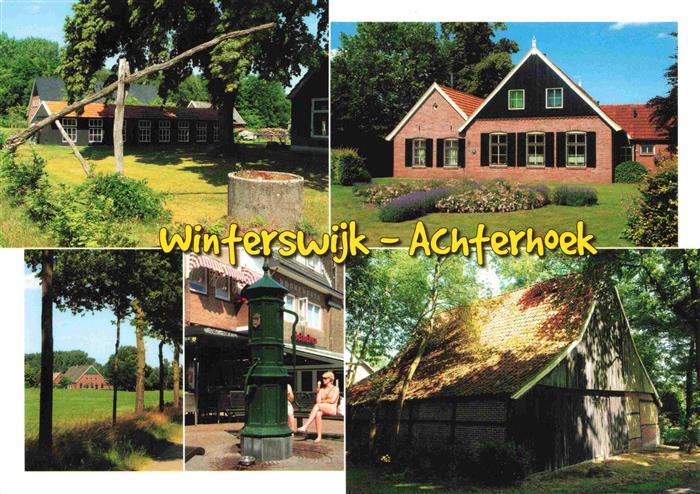 Winterswijk Gelderland NL Achterhoek Ziehbrunnen Saeule Wohnhaeuser