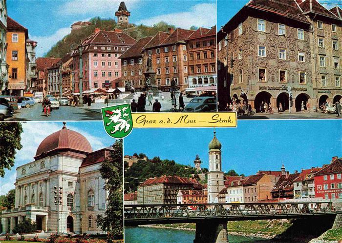 GRAZ  Steiermark AT Hauptplatz Haus Luegg Opernhaus Franziskanerkirche