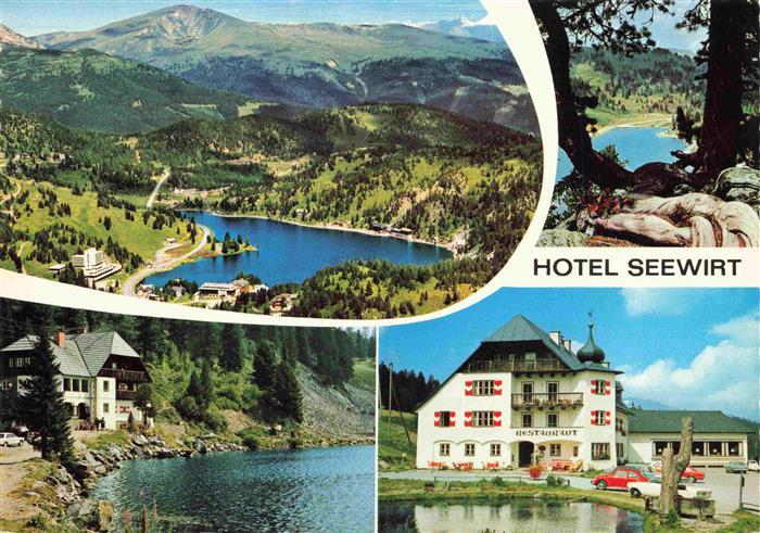 Turracherhoehe 1783m Kaernten Steiermark Fliegeraufnahme Hotel Seewirt mit Gaest