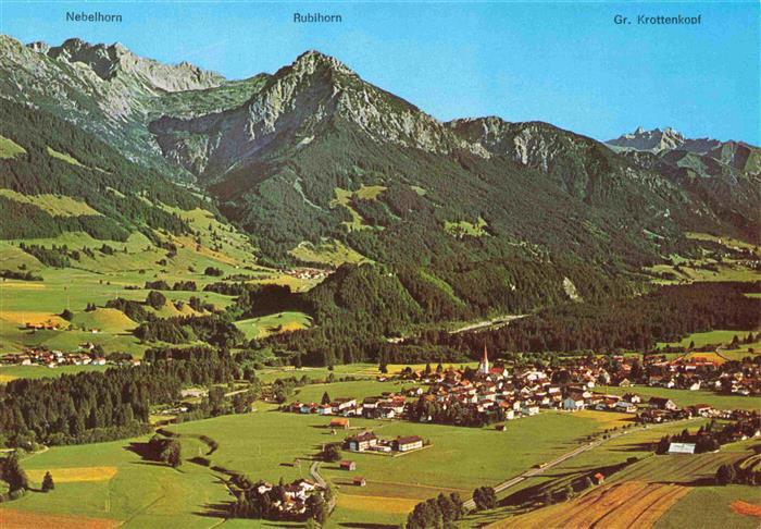 Fischen Allgaeu Fliegeraufnahme mit Nebelhorn Rubihornund Gr Krottenkopf