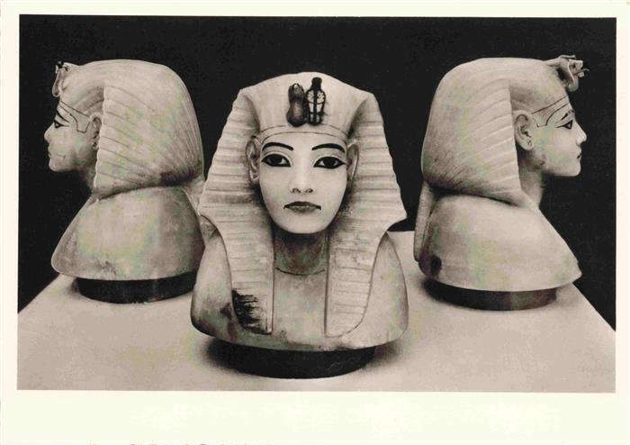Egypt aegypten Very fine alabaster heads of the kng serving as lids for the comp