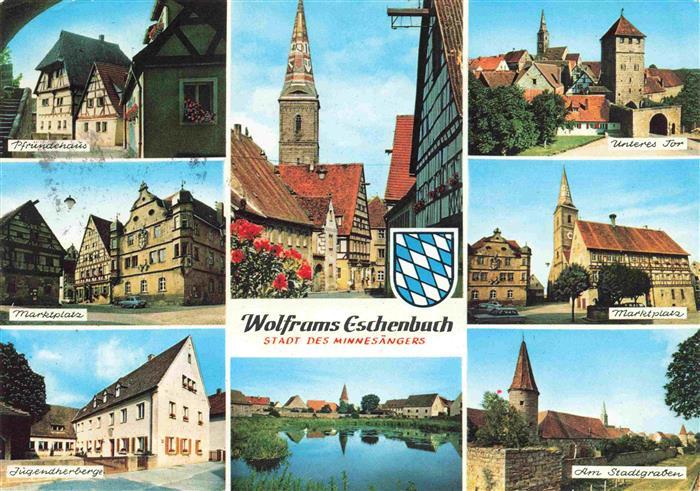 Wolframs-Eschenbach Pfruendehaus Marktplatz Jugendherberge Kirche Seepartie Unte