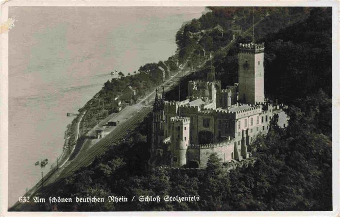 Stolzenfels Schloss Koblenz Rhein Fliegeraufnahme