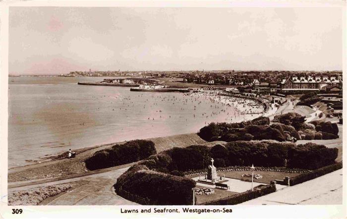Westgate-on-Sea Thanet Kent UK Panorama Lawns and seafront