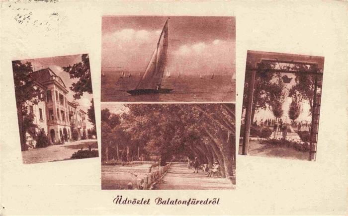 Balatonfuered HU Teilansichten Parkanlagen Promenade Segeln auf dem Ballaton
