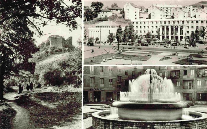 Salgotarjanbol Salgotarjan Salgotarjani HU Ruine Stadtplatz Springbrunnen