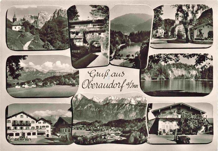 Oberaudorf Inn Teilansichten mit Inntaler Alpen Innpartien
