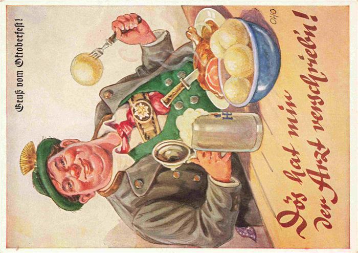 Muenchen Bayern Oktoberfest Karikatur