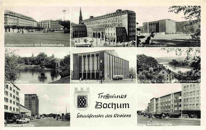 BOCHUM  CITY Husemannplatz Rathaus Bergbaumuseum Stadtpark Schauspielhaus Ruhrpa