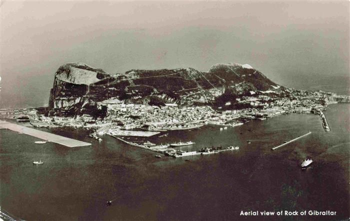 GIBRALTAR Gibilterra Rock of Gibraltar Fliegeraufnahme