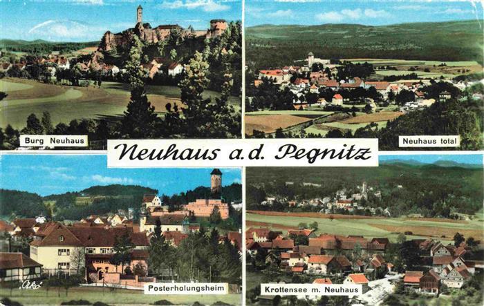 Neuhaus Pegnitz Burg Neuhaus Panorama Posterholungsheim Krottensee mit Neuhaus