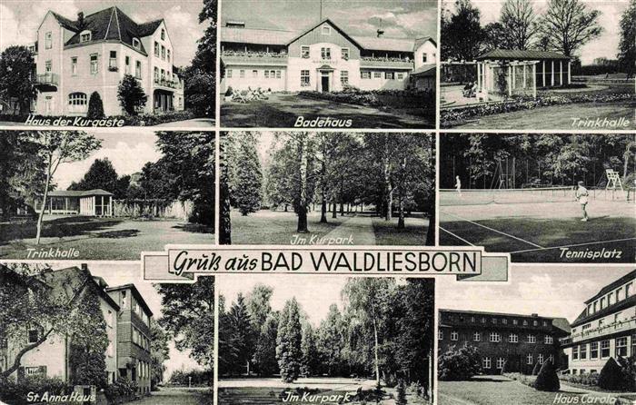 Bad Waldliesborn Haus der Kurgaeste Badehaus Trinkhalle Kurpark St Anna Haus Ten