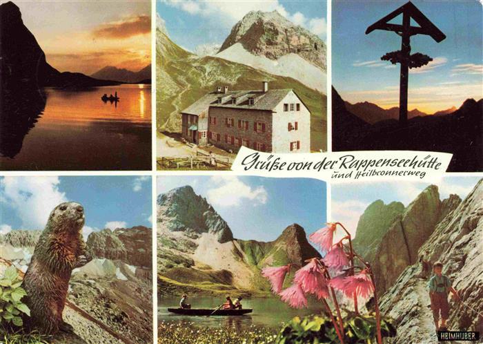 Rappenseehuette 2091m Allgaeuer Alpen Oberstdorf mit Rappensee Hohes Licht mit M