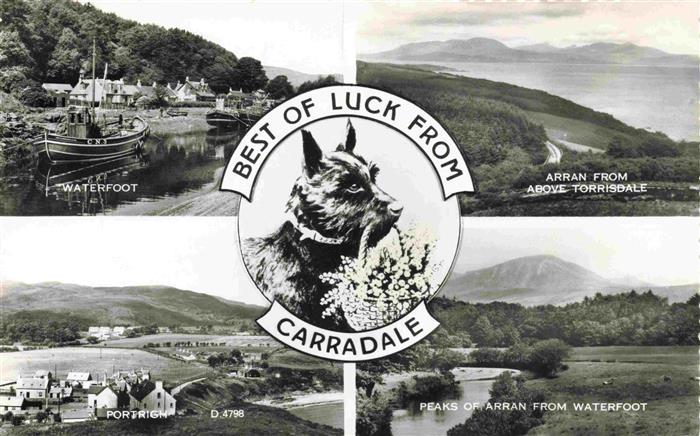 Carradale Scotland UK Waterfoot Arran from Above Torrisdale Portrigh Peaks of Aa