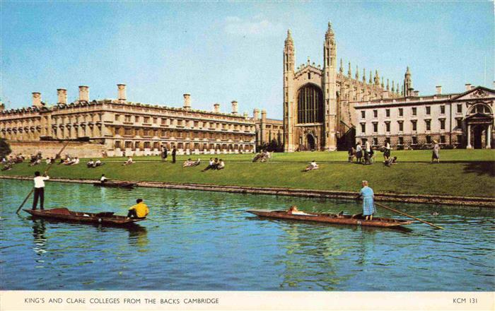 Cambridge  UK Cambridgeshire Kings and Clare Colleges from the Backs
