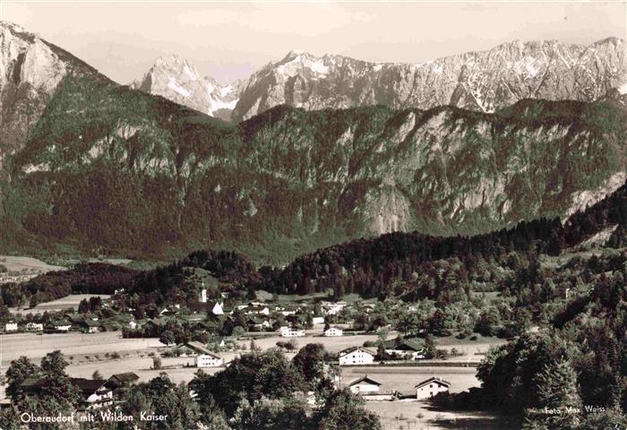 Oberaudorf Inn mit Kaisergebirge Ellmauerhalt und Sonneck