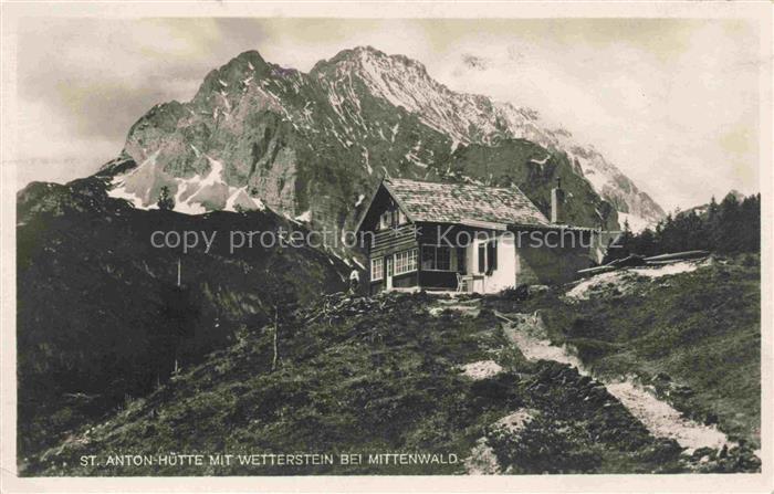 St-Anton-Huette Kranzberghaus 1392m Mittenwald Bayern mit Wetterstein