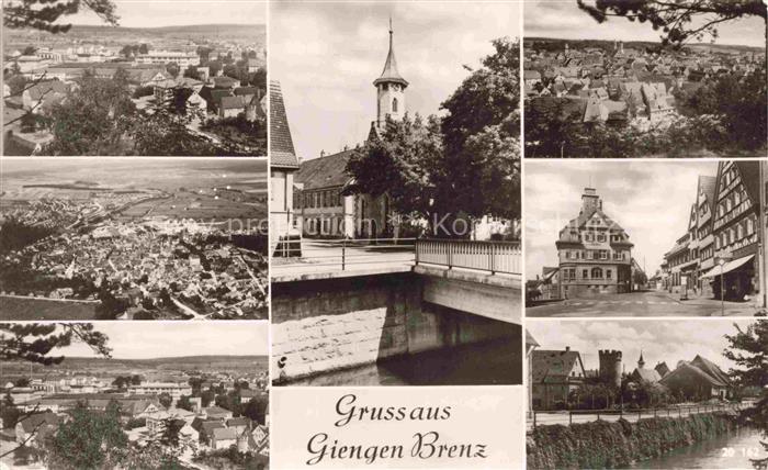 Giengen Brenz Panorama Fliegeraufnahmen Orts und Teilansichten Kirche Bruecke