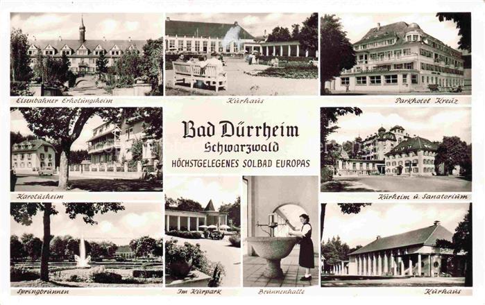 Bad Duerrheim Eisenbahner Erholungsheim Kurhaus Parkhotel Kreuz Karolusheim Kurh
