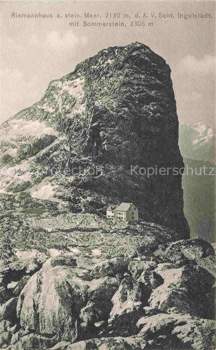Riemannhaus 2177m Steinernes Meer AT Gipfelblick mit Sommerstein