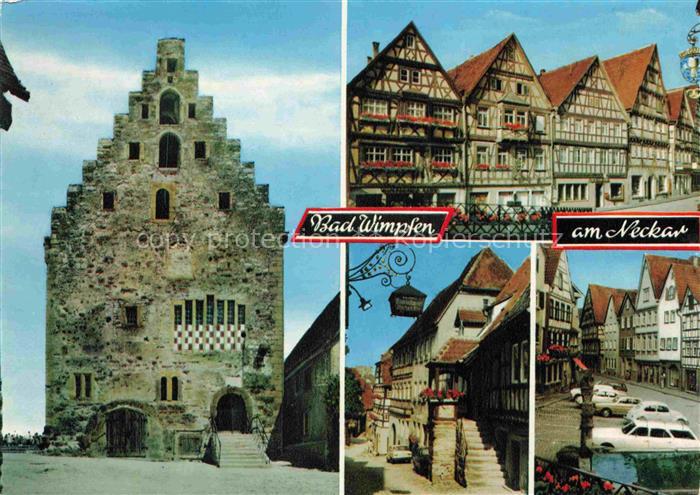 Bad Wimpfen Neckar Schloss Fachwerkhaeuser Gasthaus Marktplatz