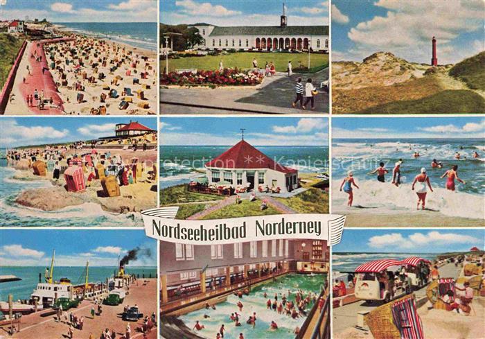 NORDERNEY Nordseebad Strandpartien Leuchtturm Wellenbad Gaststaette