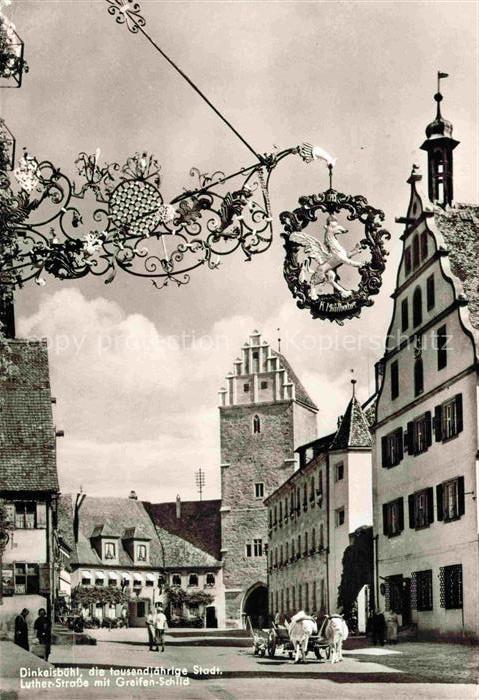 DINKELSBueHL Luther Strasse mit Greifen Schild