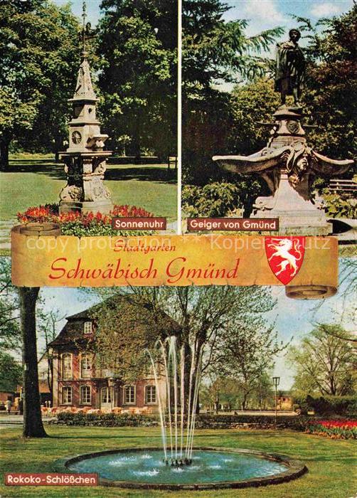 Schwaebisch Gmuend BW Stadtgarten Sonnenuhr Geiger von Gmuend Rokoko Schloessche