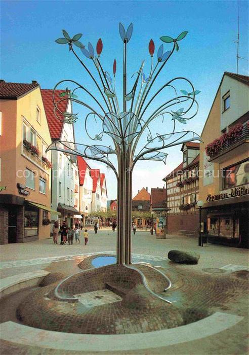 Aalen BW Fussgaengerzone Regenbaum mit Spritzenhaus