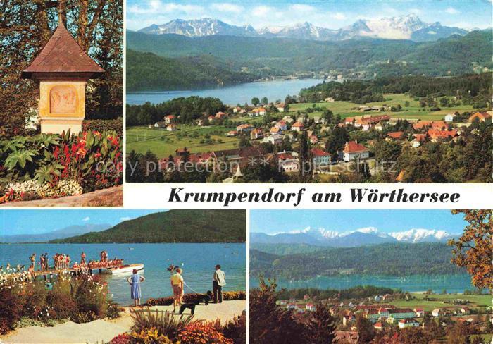 Krumpendorf Woerthersee AT Bildstock Panorama Seepartien