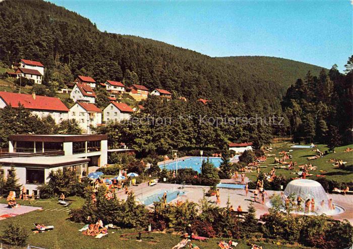 Hoefen  Enz Freibad mit Massagepilz Massagebrunnen Waermeliegehalle Erholungsort